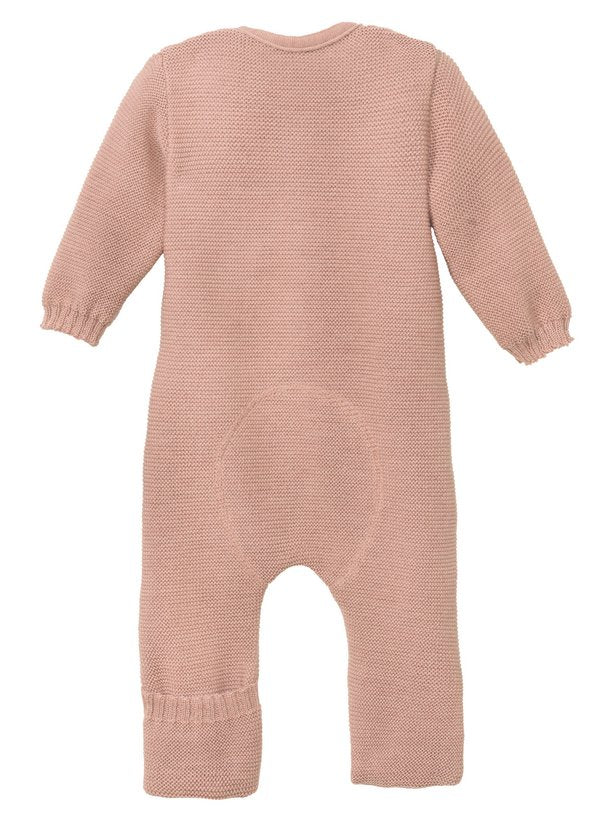 Tuta neonato in lana merino bio - Rosa